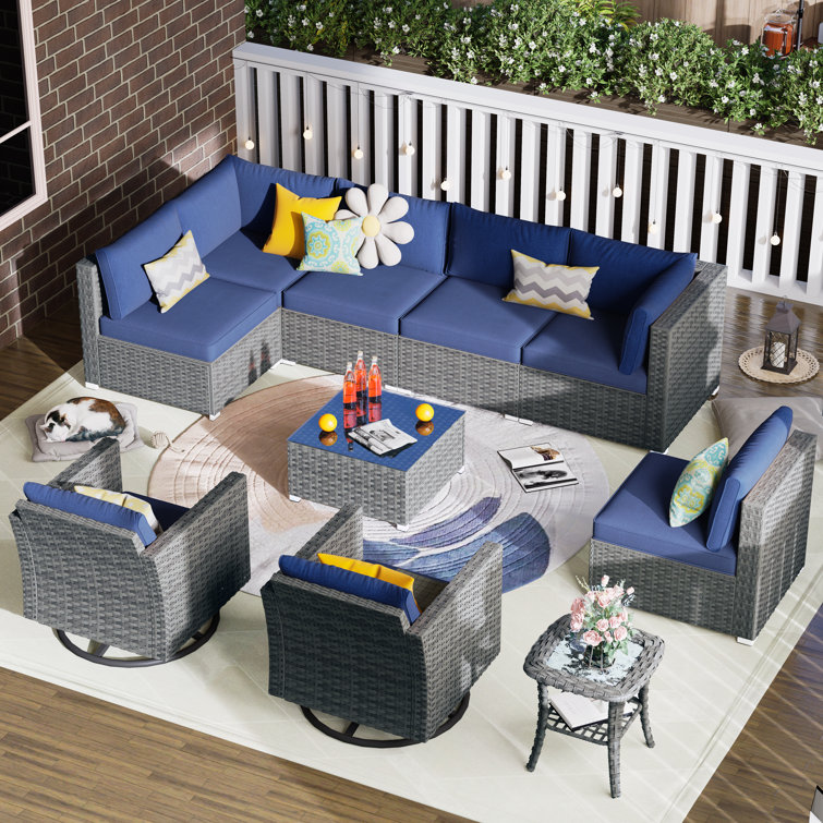 Blue patio seat cushions hotsell